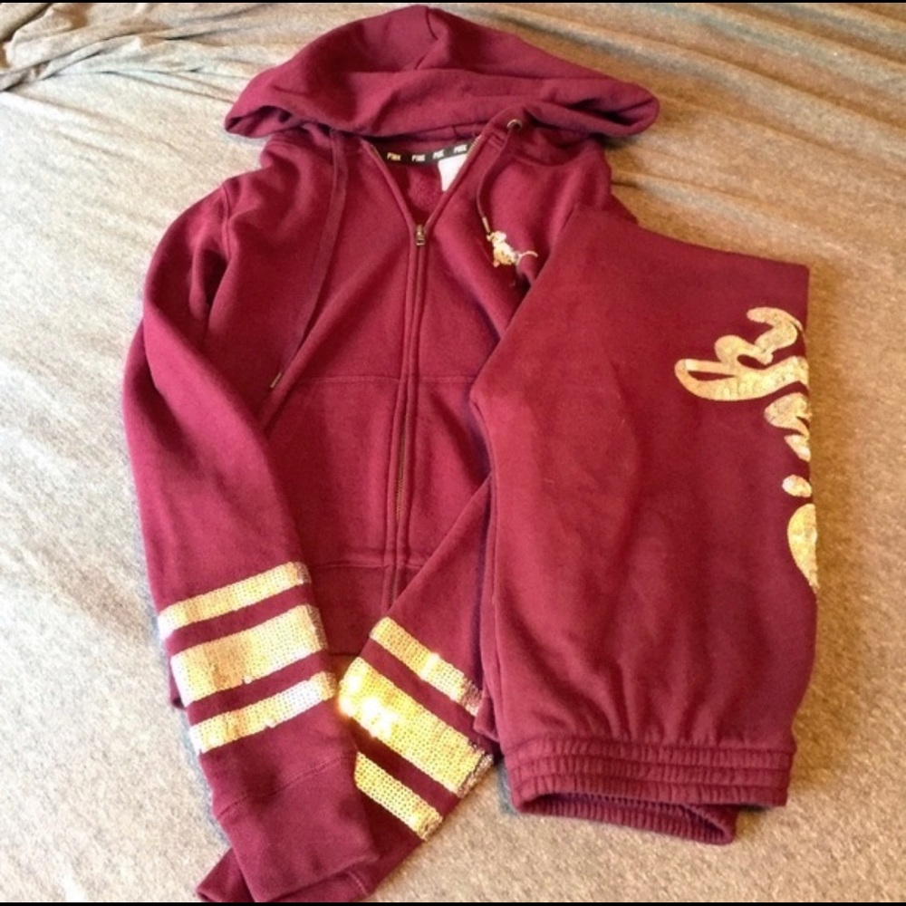 VS PINK BLING MAROON SET